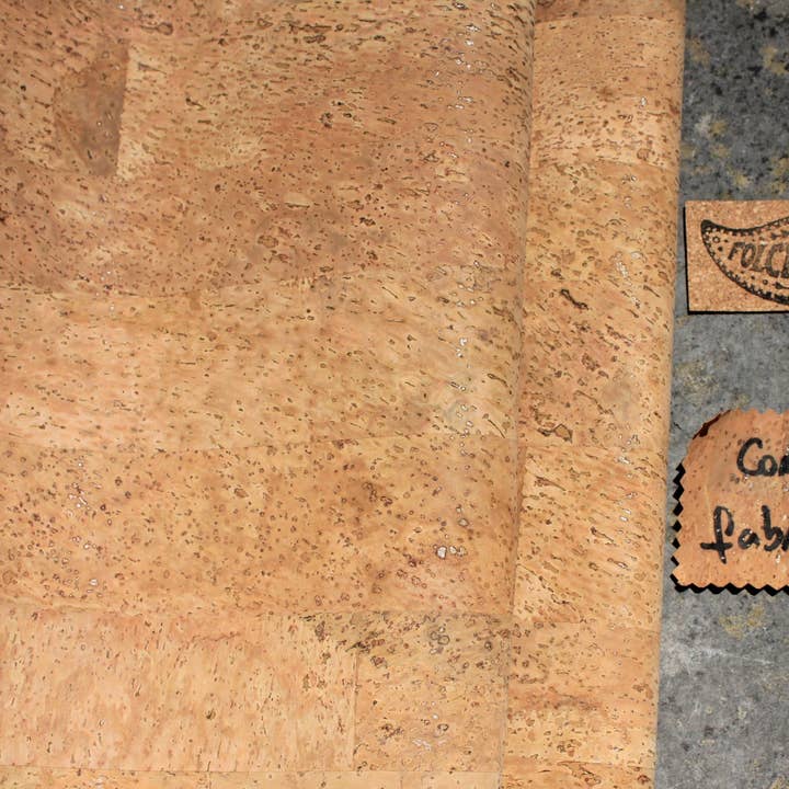 Folclore Crafts - Wholesale Craft supplies - Cork fabric with textured natural pattern