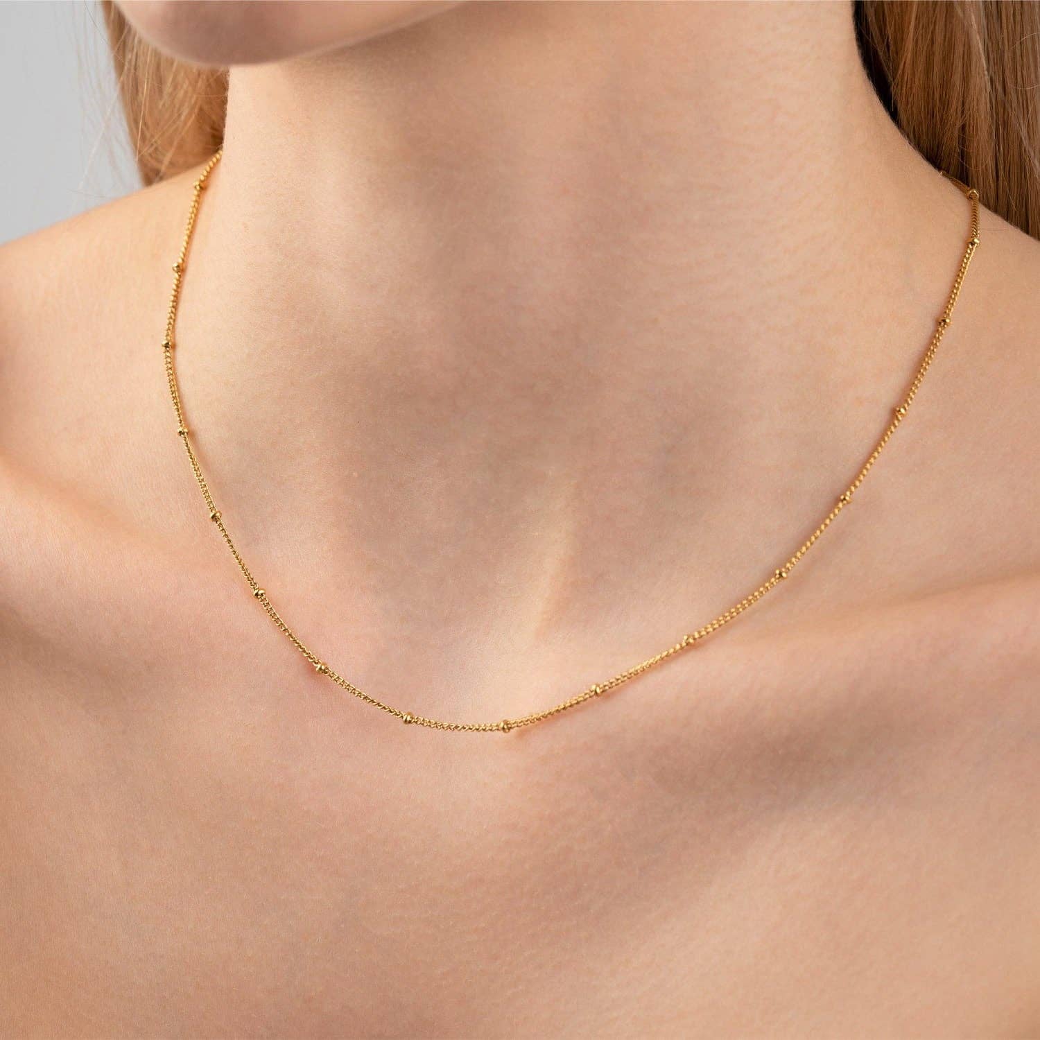 Schmuckgroßhandel - Wholesale Link & Chain Necklace - Simple Dots Necklace | 18K Gold Plated1