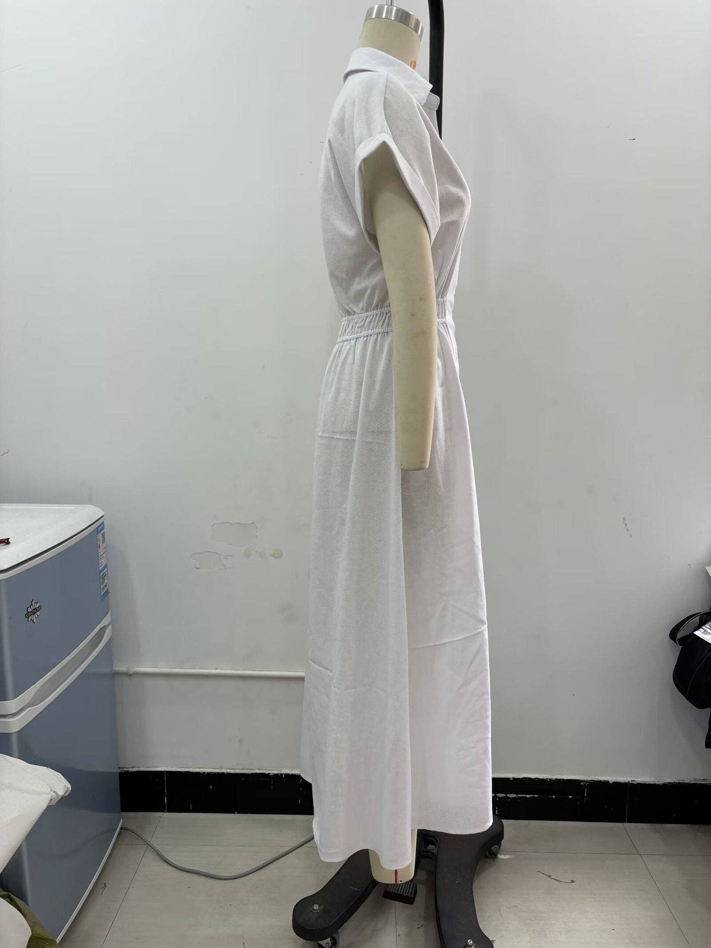 Marayn – wholesale Dress – Women's – Spring Linen Blend Midi Shirt Dress Chic Global Style6