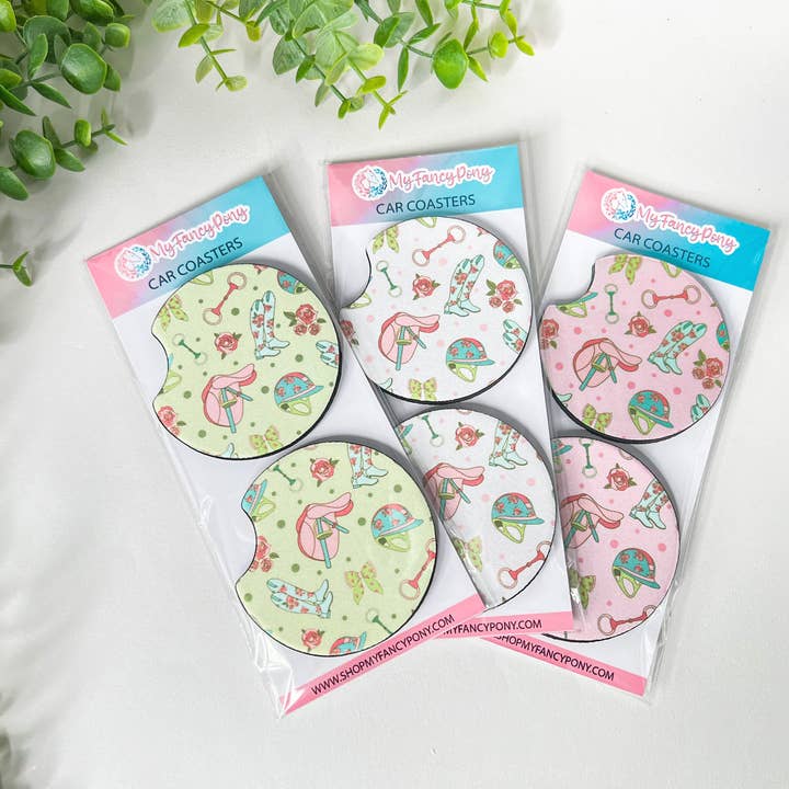 Equestrian Neoprene Car Coasters – Set of 2 for wholesale by My Fancy Pony