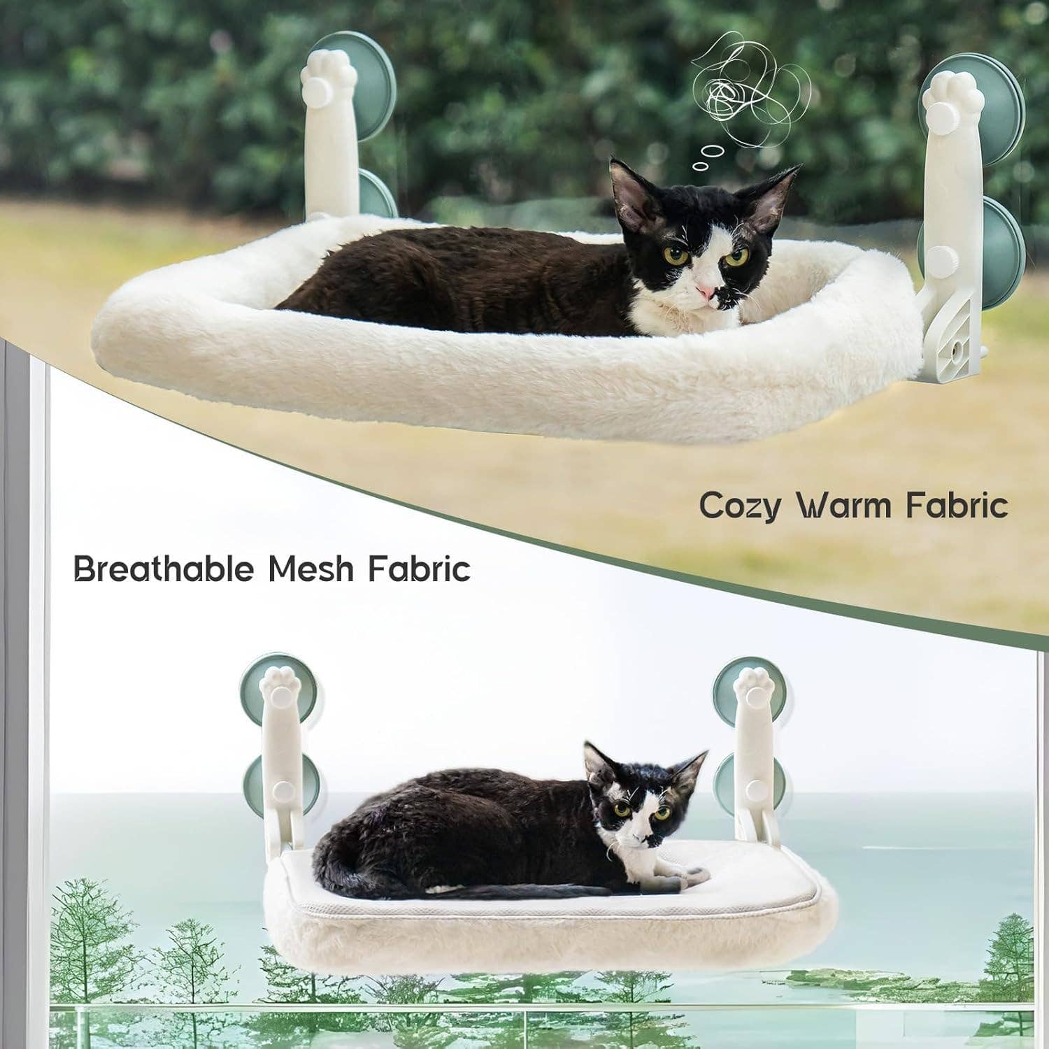 Robud & Mewoofun Official Store - Wholesale Pet Bed - Cat/Dog - Foldable Cat Window Hammock Bed with Reversible Bed Indoor2