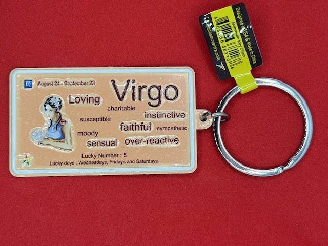 7 Star - Wholesale Keychain - Unisex - Virgo Aluminum embossed Keyrings0