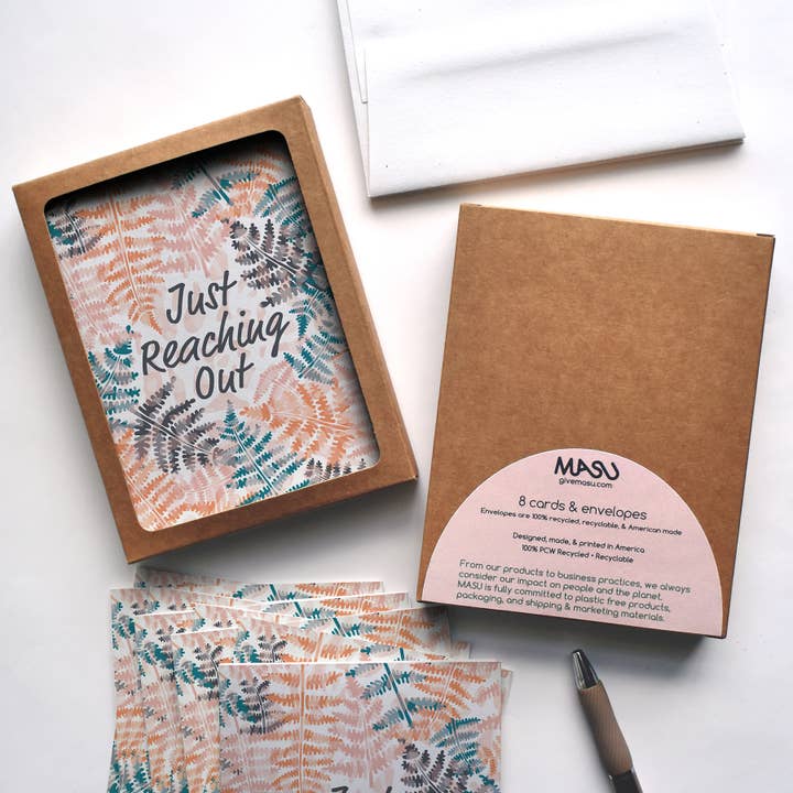 Fern Leaves Nature Just Because Recycled Greeting Cards for wholesale by MASU