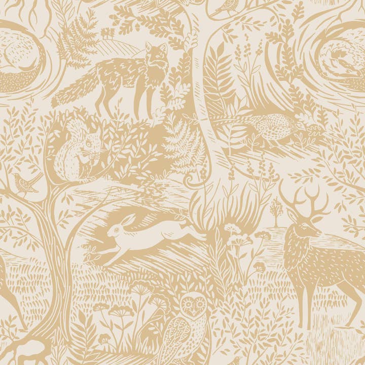 Winter Woods Animal Duvet Cover Set Ochre for wholesale on Faire