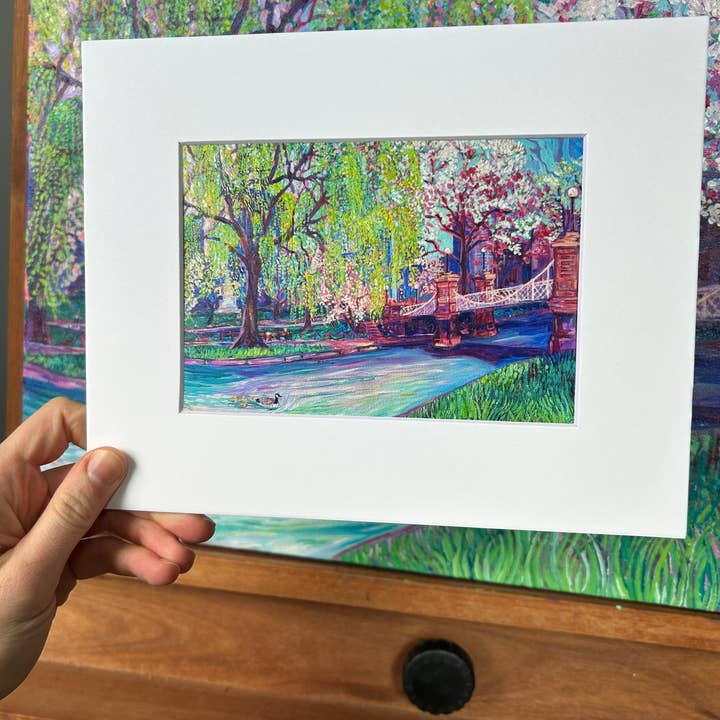 Ally Bartoszewicz Art - Wholesale Art Print - "Hello Again, Boston" 5x7 print with 8x10 mat- Public Garden1