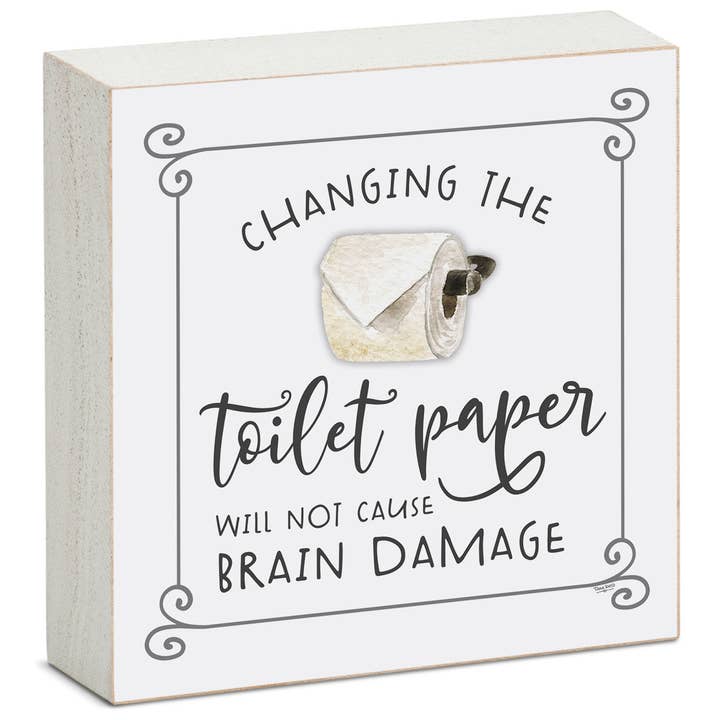 CounterArt/Highland Home/Thirstystone - Wholesale Sign - "Bathroom Humor" Pre-Pack Wood Block Sign Display6