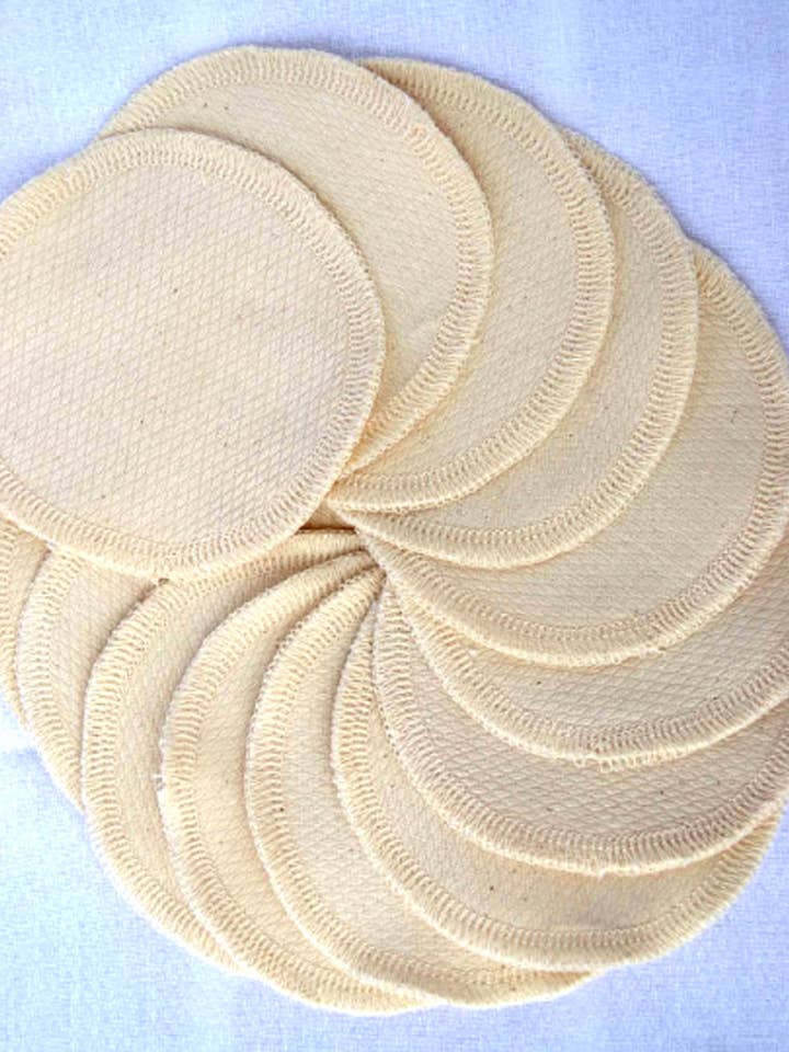Organic Cotton Facial Rounds in sets of 10 for wholesale by Ginas Soft Cloth Shop