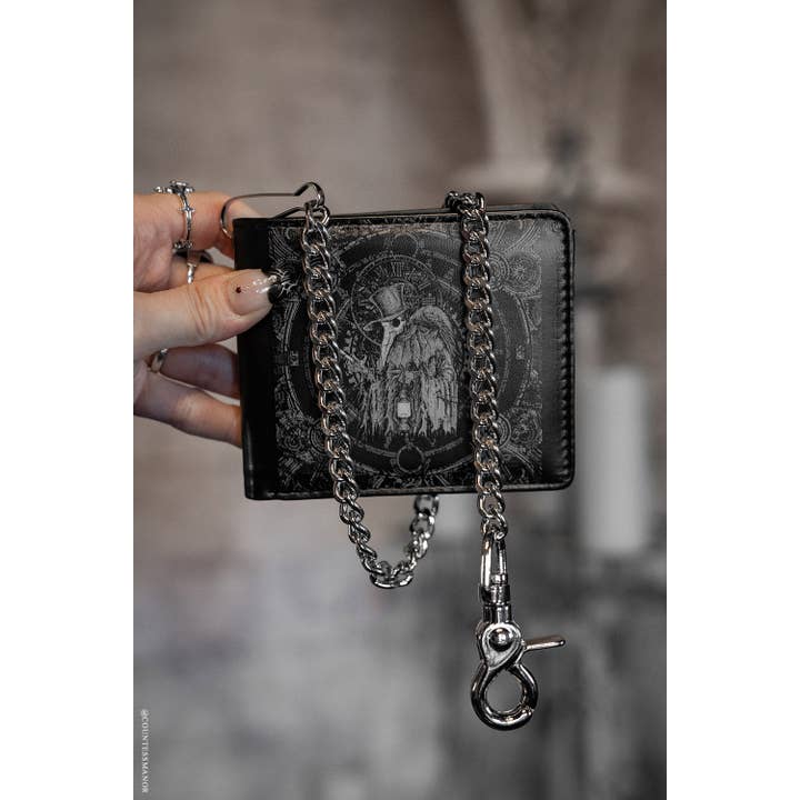 vampirefreaks - Wholesale Portemonnee - Dames - Plague Doctor Bifold Portemonnee met Ketting