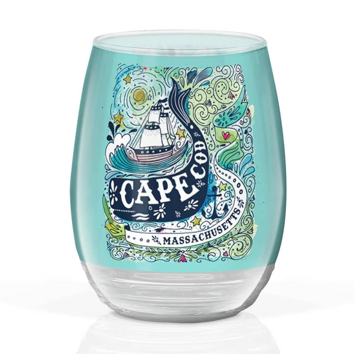 Vidro de vinho customizável do vidro geado 17oz: WC Nautical Wha por atacado de Matrix