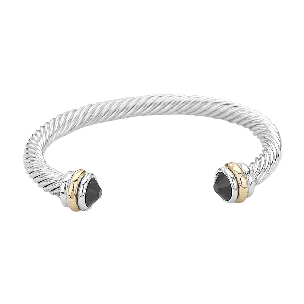 Sensibling Corp. - Wholesale Cuff Bracelet - Stone Tip Twisted Rope Cuff Bracelet
8