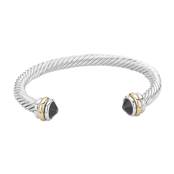 Sensibling Corp. - Wholesale Cuff Bracelet - Stone Tip Twisted Rope Cuff Bracelet
8