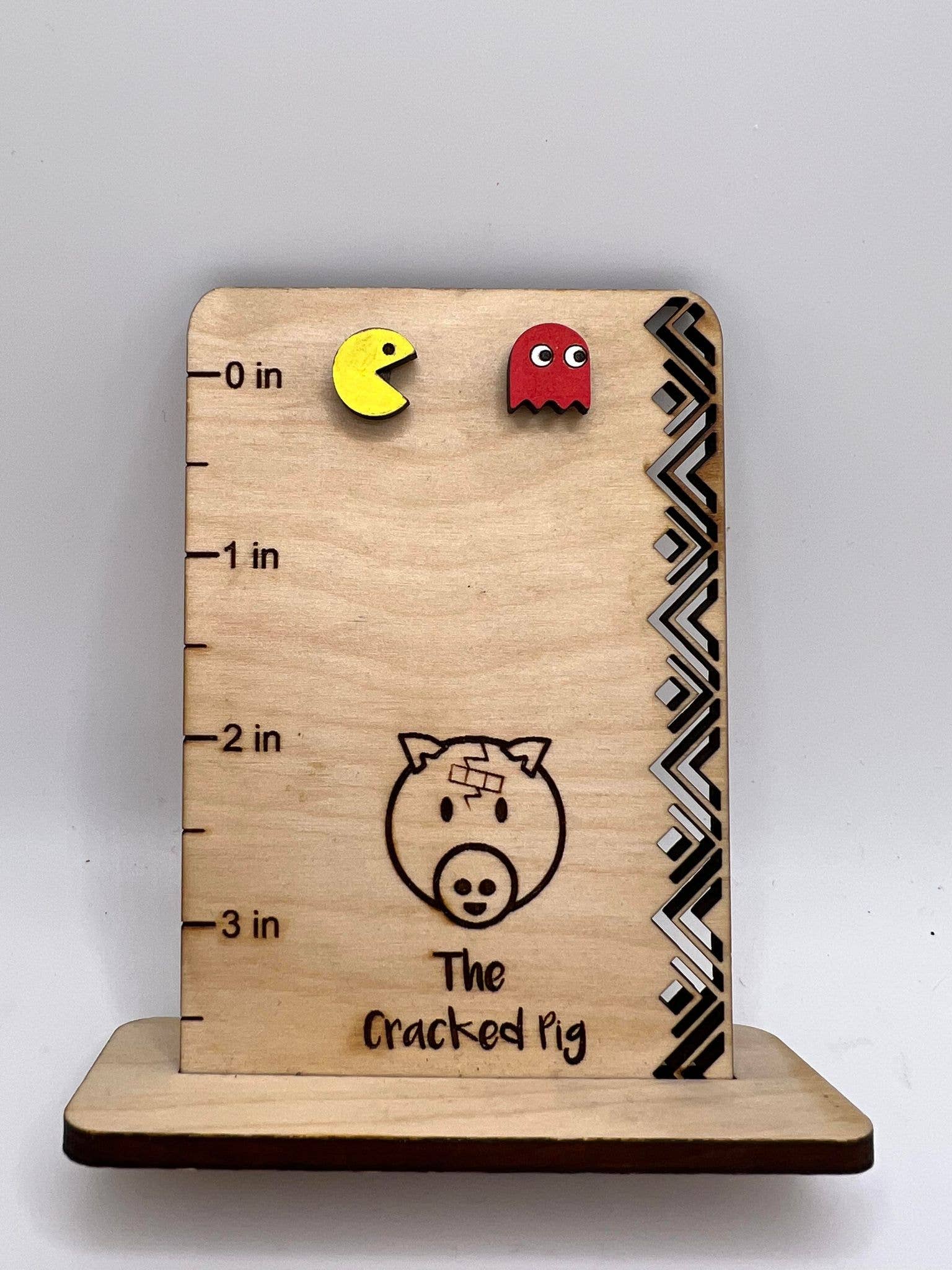 The Cracked Pig - Wholesale Stud/Post Earrings - Pac Man Studs | Stainless Steel Hardware