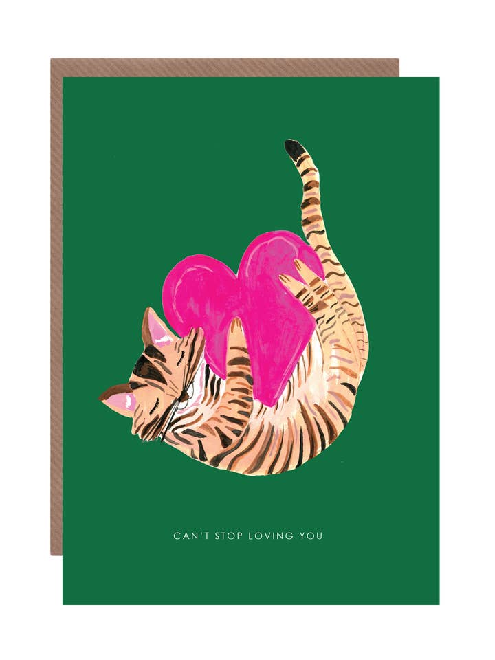 'Kat met Hart' Wenskaart voor wholesale door Hutch Cassidy (Greetings Cards and Paper Goods)