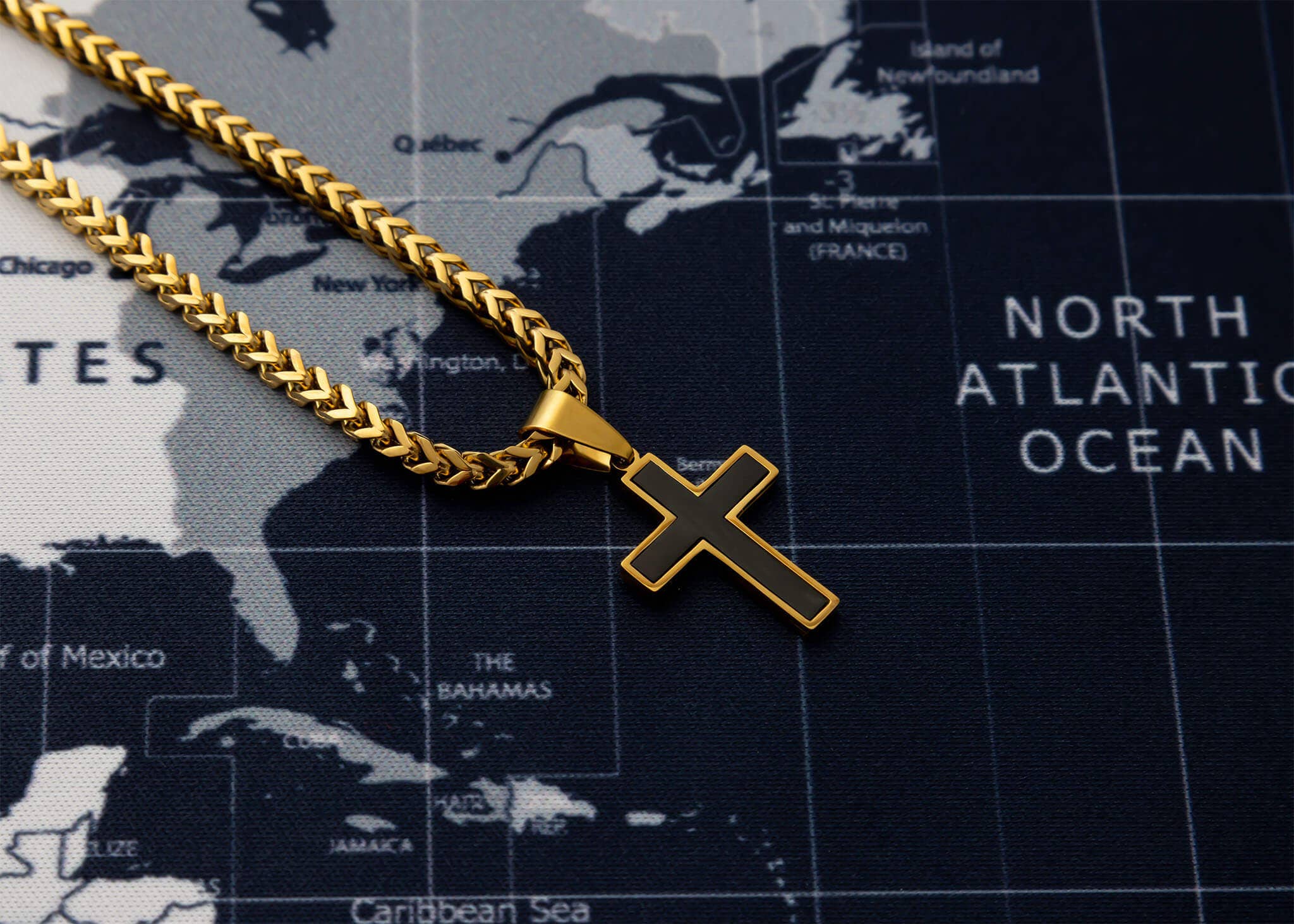 WJW – wholesale Pendant/charm necklace – Matte Black Stainless Steel Men's Cross Pendant4