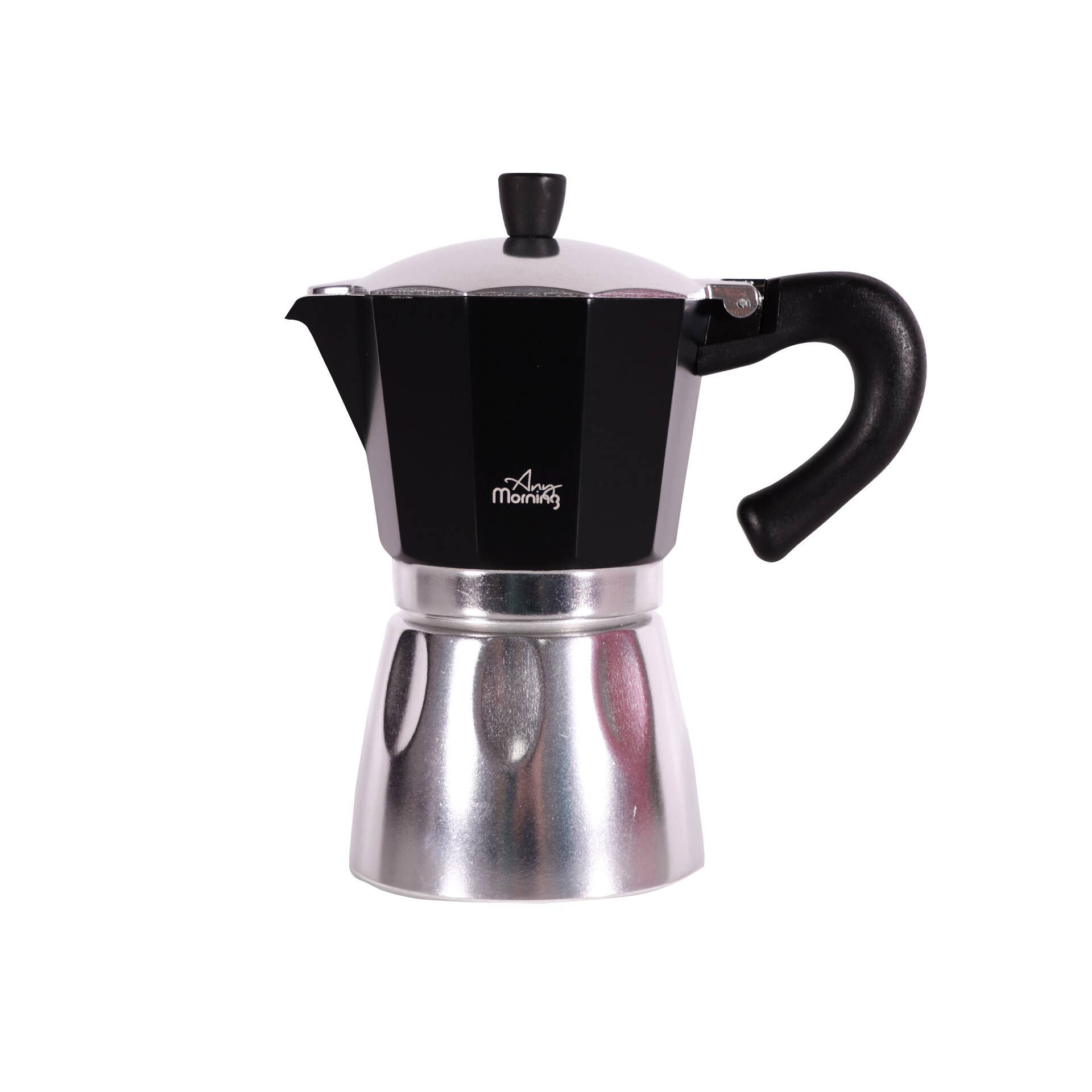 Biggbrands - Wholesale French Press - Any Morning Stovetop Espresso Aluminum Moka Pot - Black1