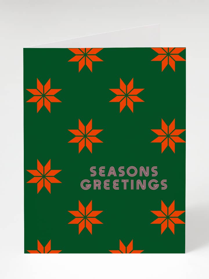 Seasons Greetings Pattern Card for wholesale by Bon Femmes