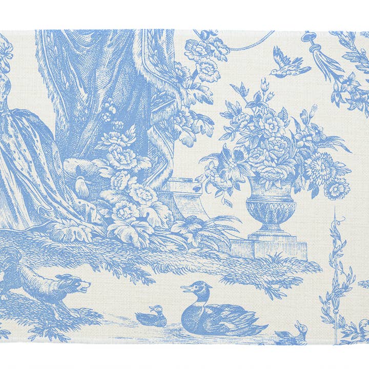 Marye-Kelley – wholesale Placemat – Blue Toile Linen Placemats
