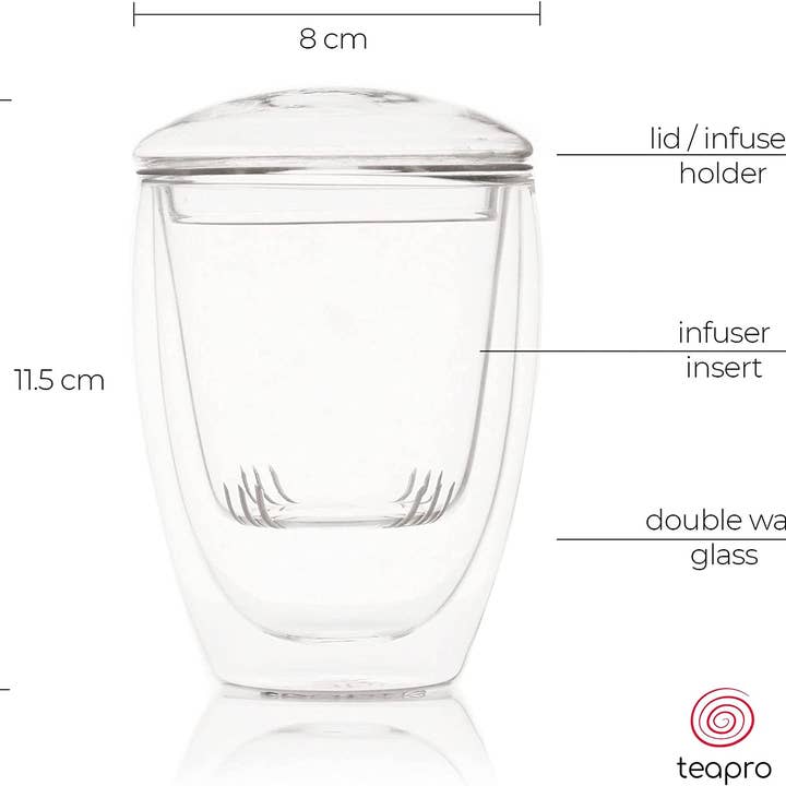Teapro – Engroshandel Tekande – Teapro 350 ml glasinfuser til løs te | Tekande til en2
