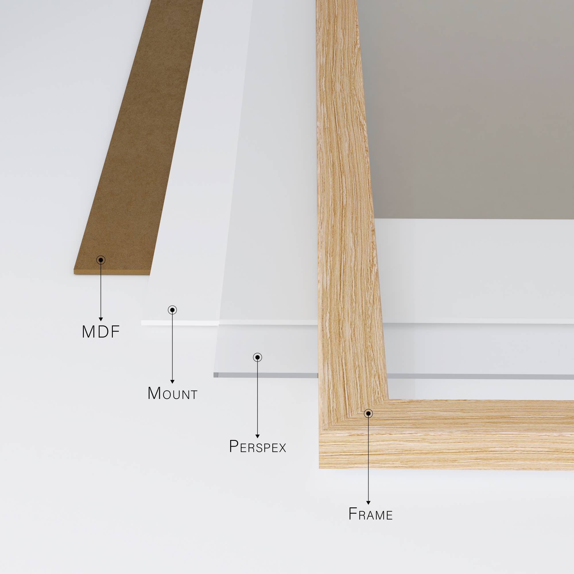 WholesaleFrames.co.uk – wholesale Picture frame – Oak A3 Picture Frame With mount for A42