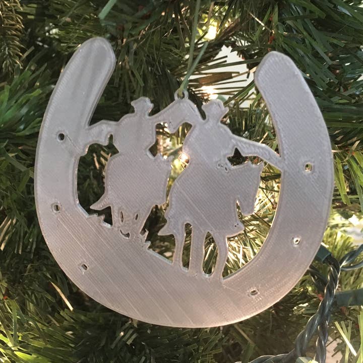 Cowboy 109 Boomornament - Acryl (grijs) voor wholesale door Economy Ornament