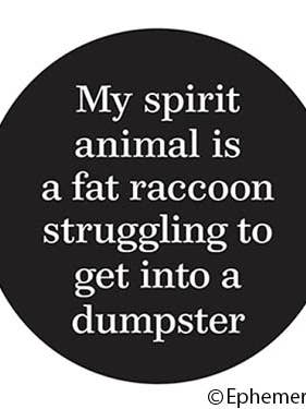 Lapel Pin/Buttons: My spirit animal is a fat raccoon for wholesale by Ephemera