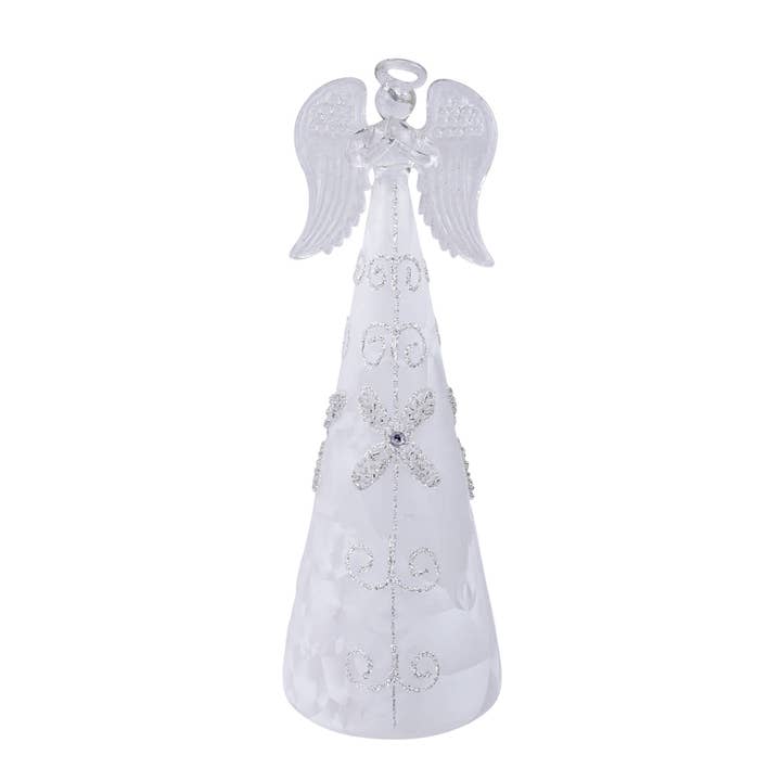 GeoCentral - Wholesale Christmas Decoration - Light Up Standing Angel w/ Floral Detailing (large)1