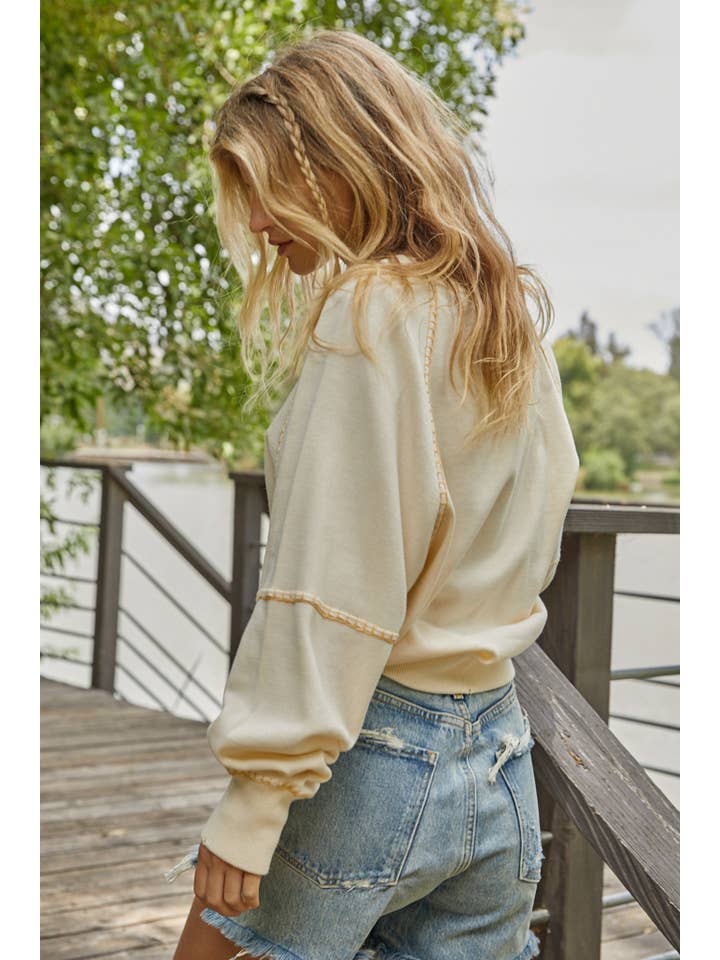 Ivory W1059 | QUITE FRANK SWEATER for wholesale on Faire
