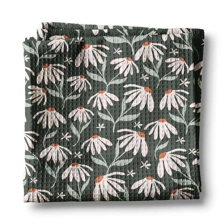 Neutral Boho Floral Fall Autumn Leaves Foliage Kitchen Towel for wholesale by Canary Road
