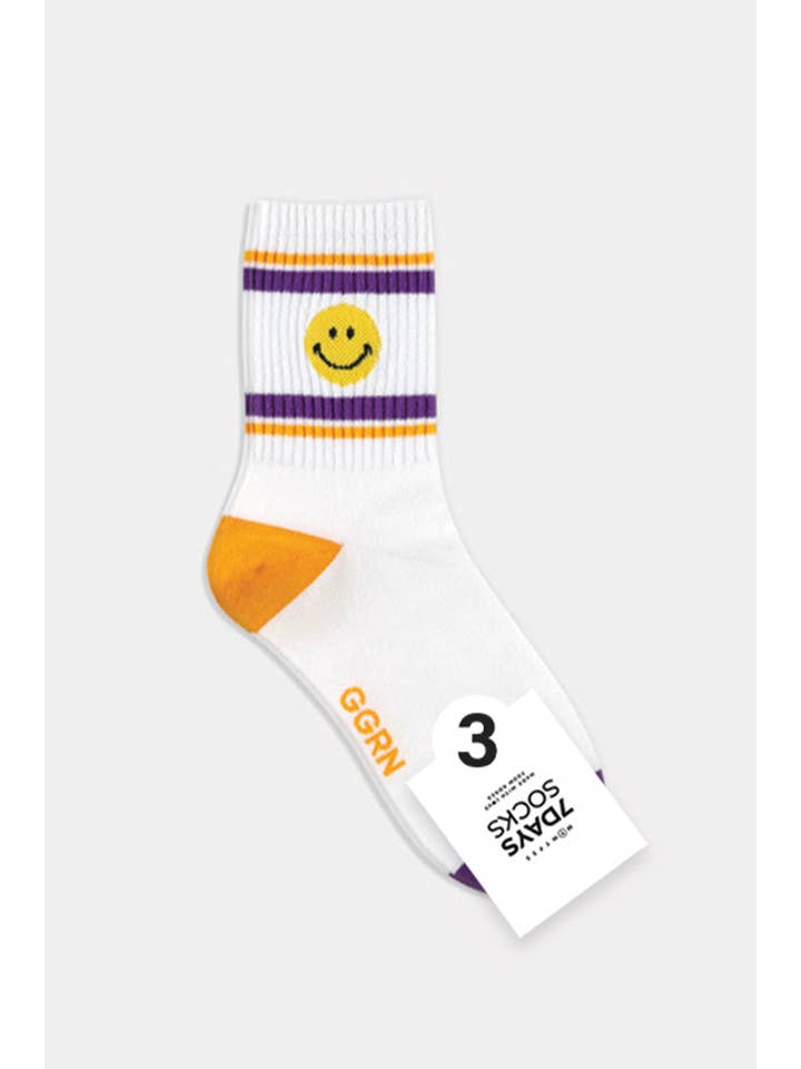 7DAYSSOCKS - Wholesale Socks - Women's - Women's Crew Vivid Smile Checkerboard Socks2