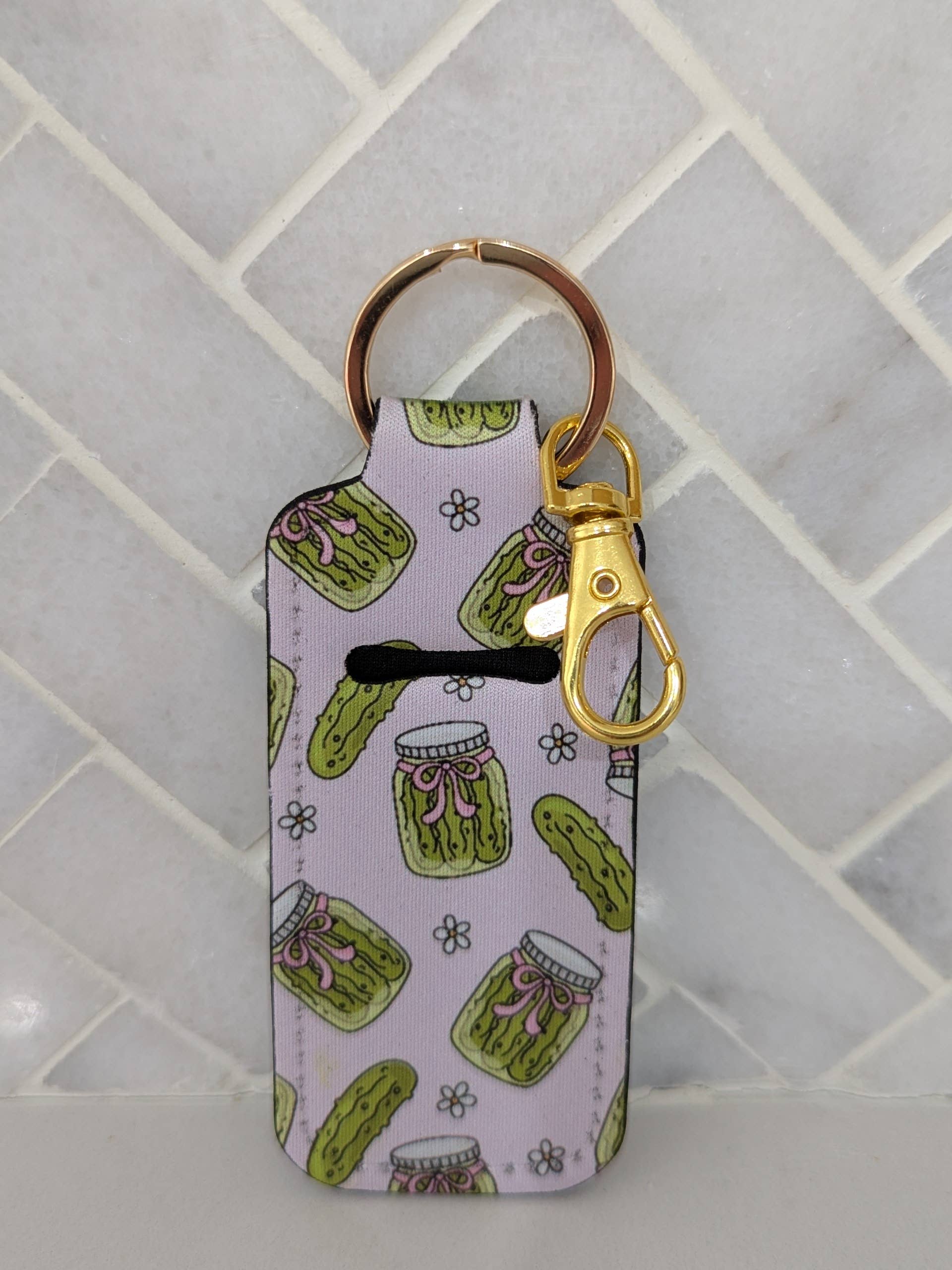 Sweet Bean Candle Collective - Wholesale Lip Balm Case/Holder - Pickle Girl Coquette Lip Balm Chapstick Holder Keychain