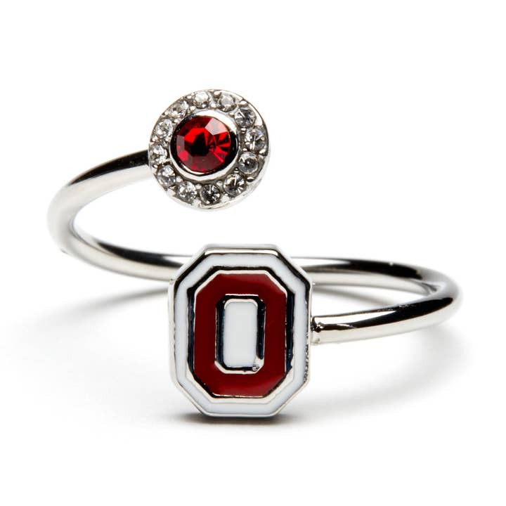 Ohio State Block O Adjustable Ring for wholesale by Stone Armory