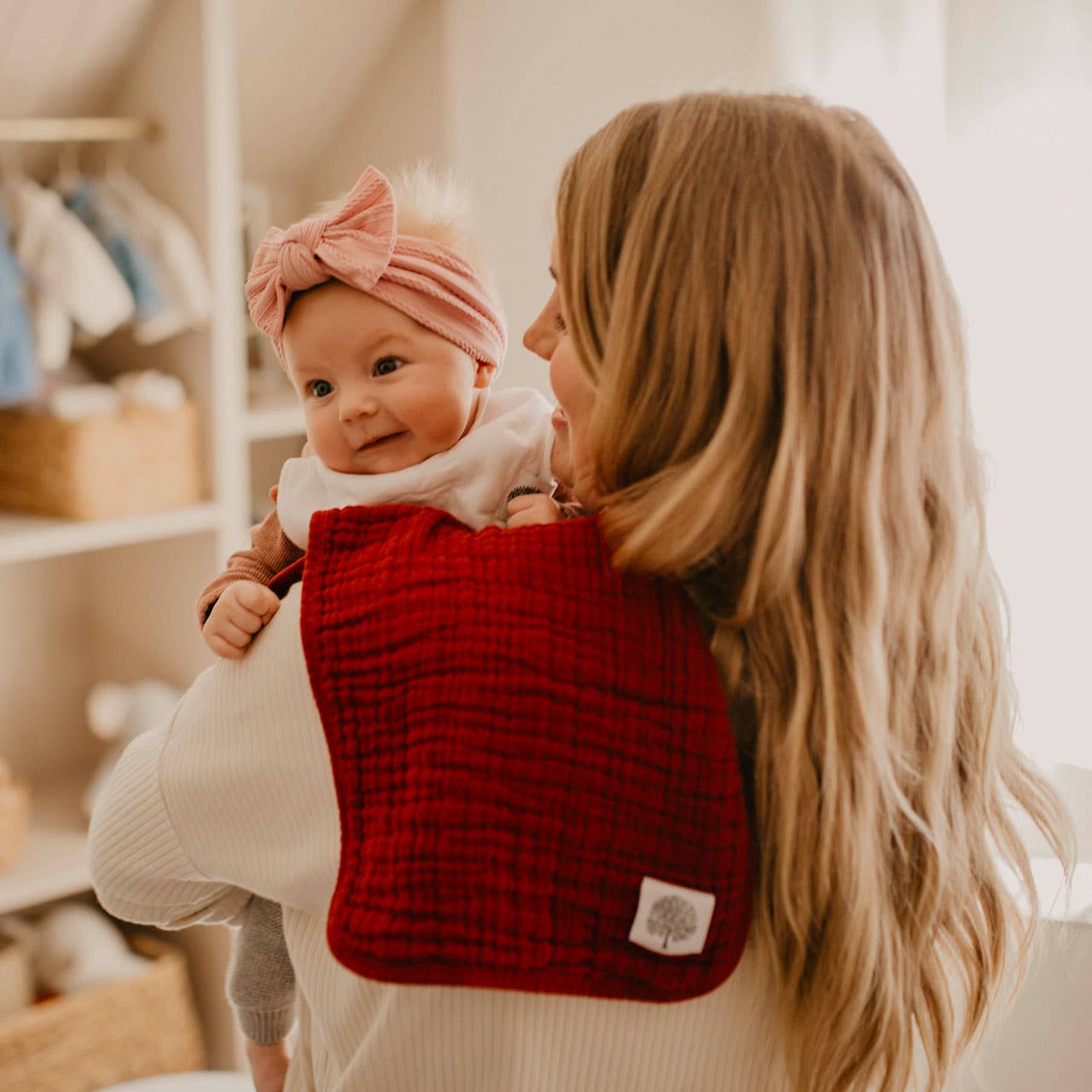 Parker Baby Co. - Wholesale Burp Cloth Set - Baby - Rose Set - Muslin Burp Cloths (4 Pack)1