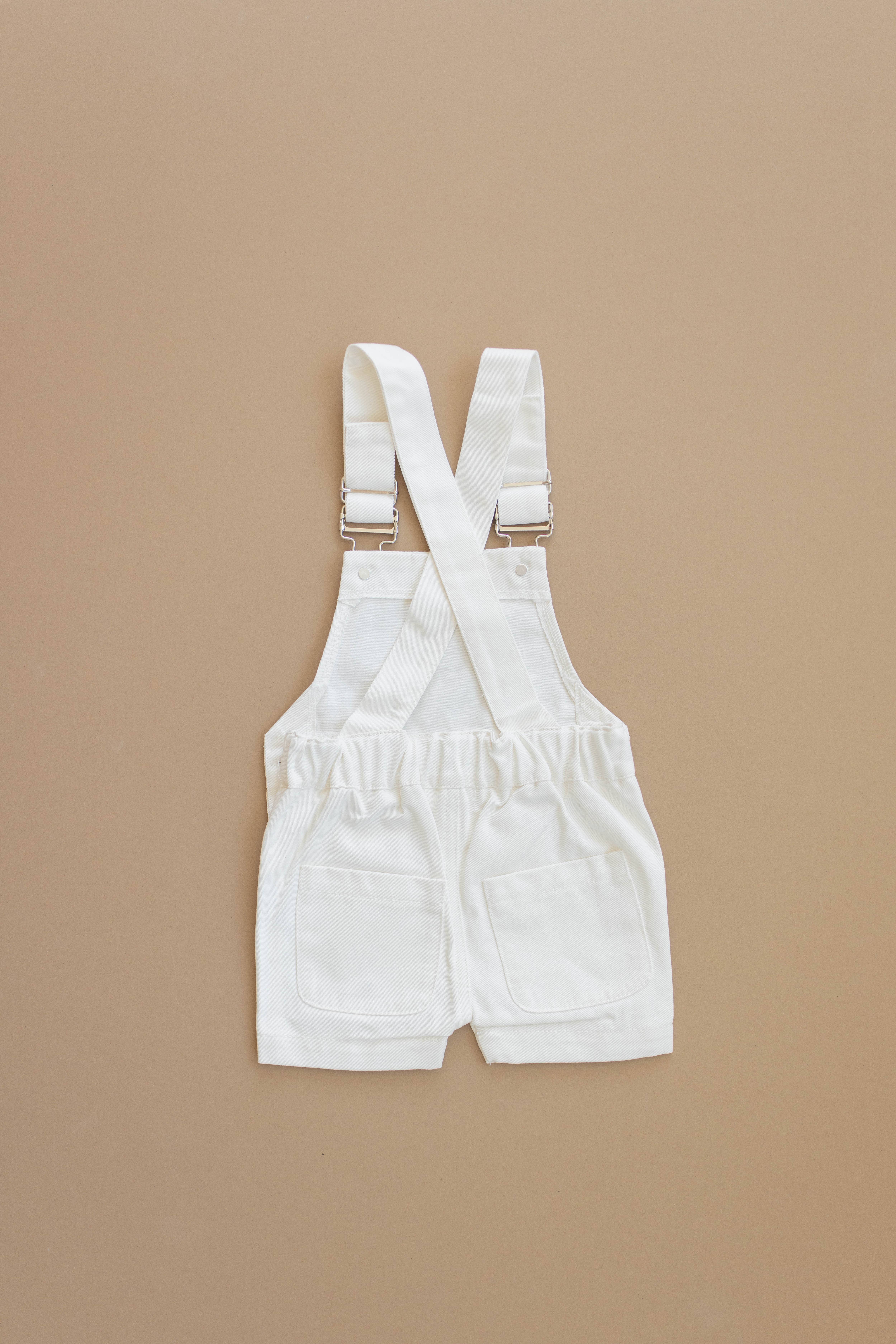 Denin Short Overalls in Marshmallow for wholesale on Faire1