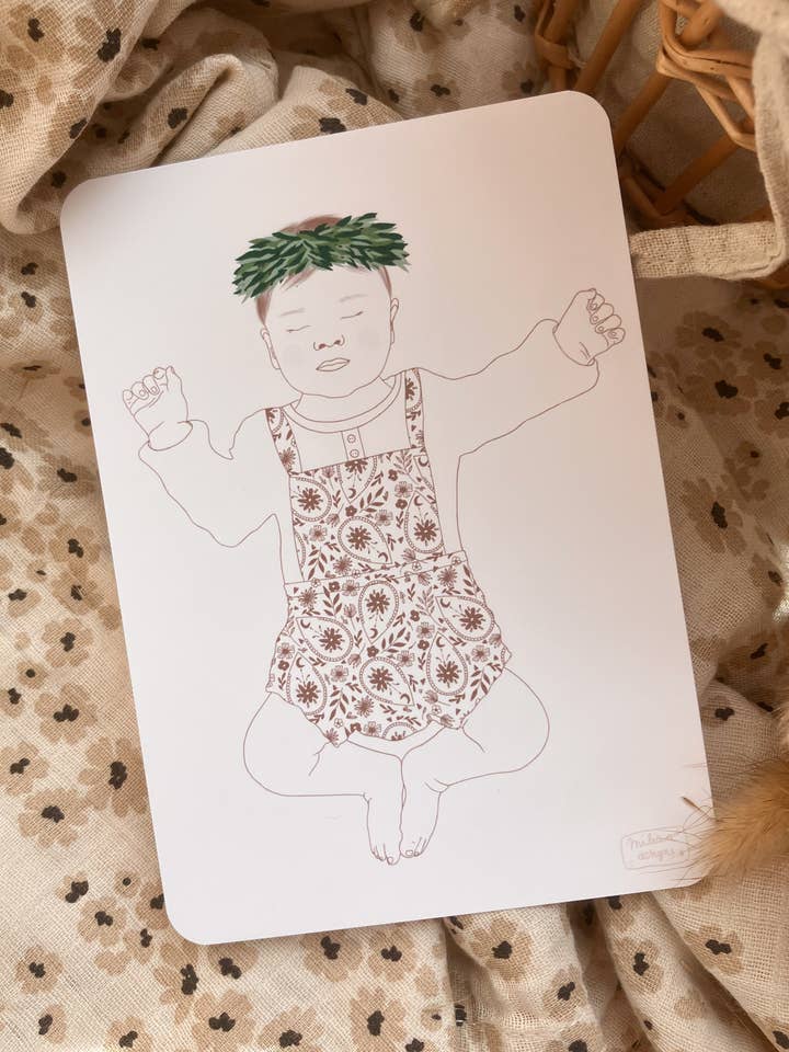 Indien kort, pojkversion (baby skiss stil) kort för wholesale av Milina Designs