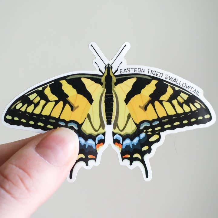 Eastern Tiger Swallowtail Waterproof Vinyl Sticker | Insect for wholesale by Beehive 95 Designs