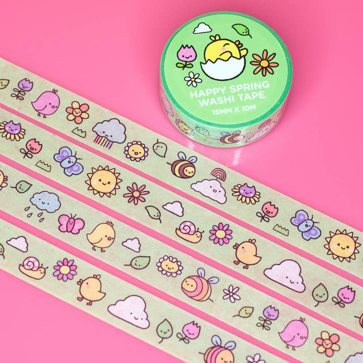 Happy Spring Washi Tape for wholesale by Robot Dance Battle