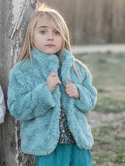 Bordeaux Girl's Fur Coat for wholesale on Faire