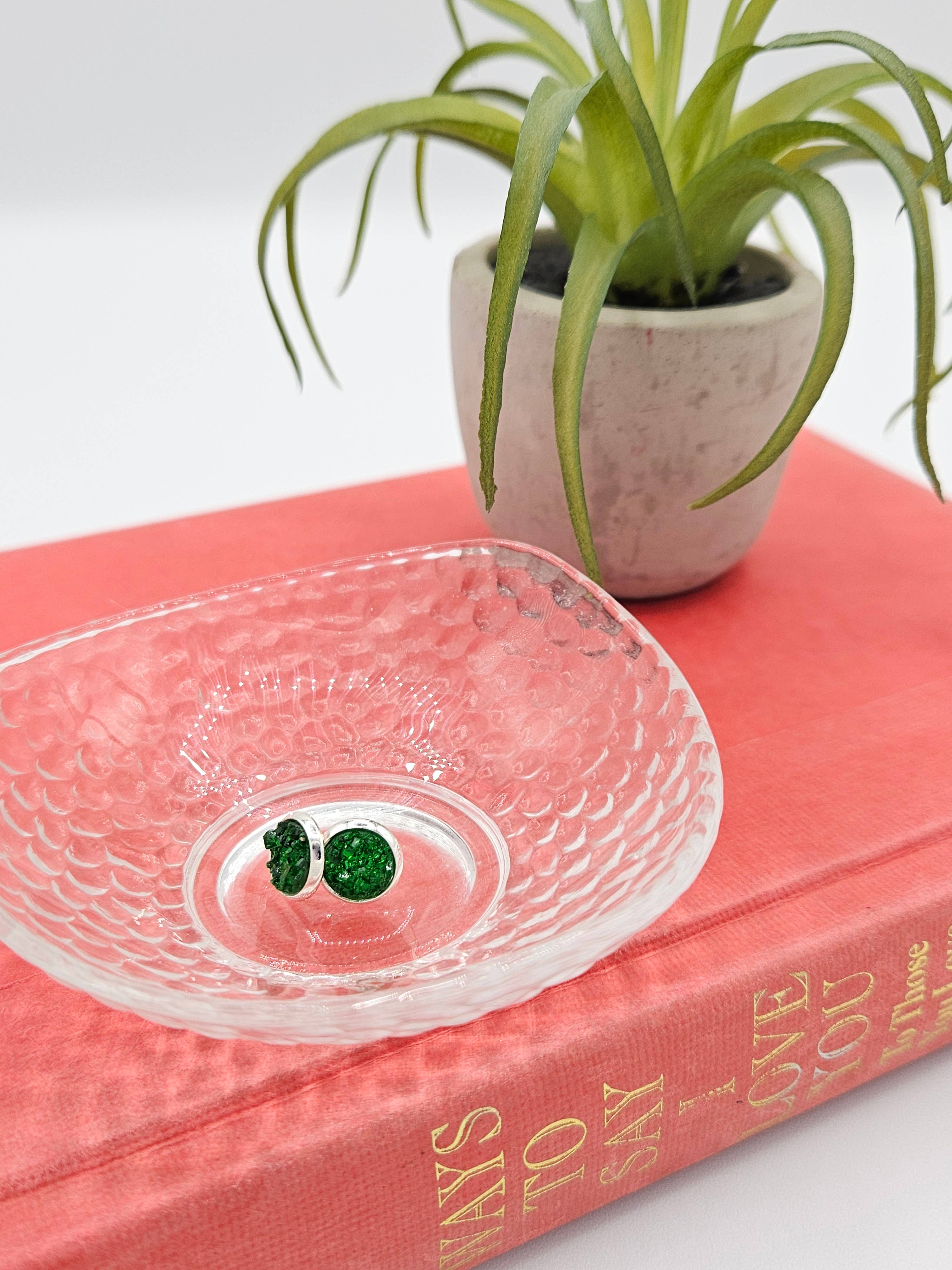 The Sparkle Shop - Wholesale Stud/Post Earrings - Druzy Stud Earrings (Handmade 8mm) - Emerald Green4