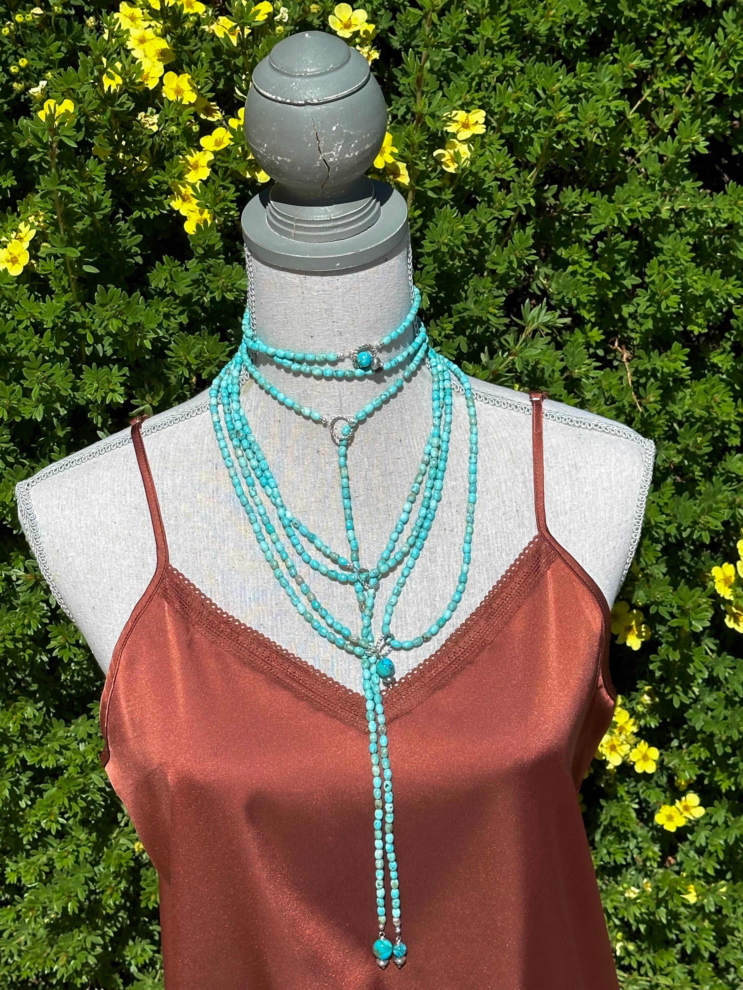 Fleurdesignz Western Jewelry – wholesale Y-neck/lariat necklace – Turquoise Lariat; Adjustable Layering Necklace5