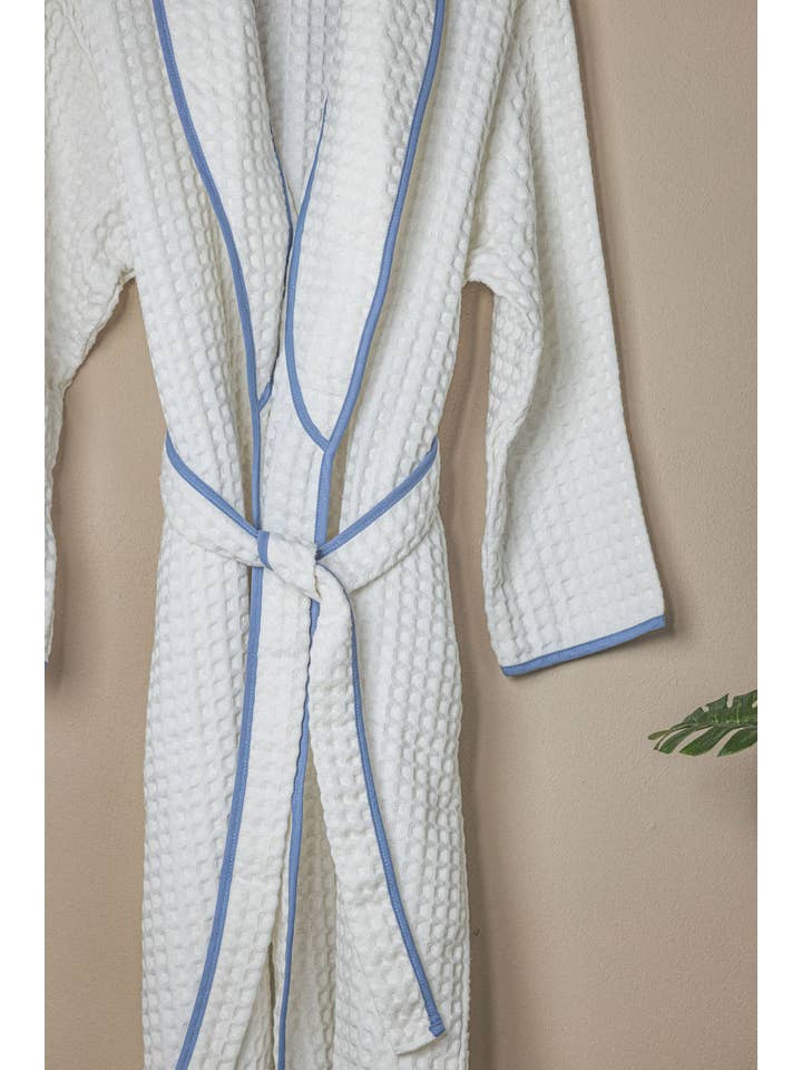 The Bali Market - Wholesale Robe - Unisex - Waffle Weave Bath Robe - White