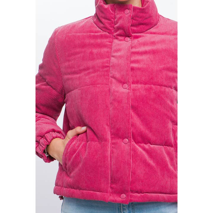 Baie Bleue - Wholesale Jacket - Women's - Corduroy Jacket with Snap Closure1