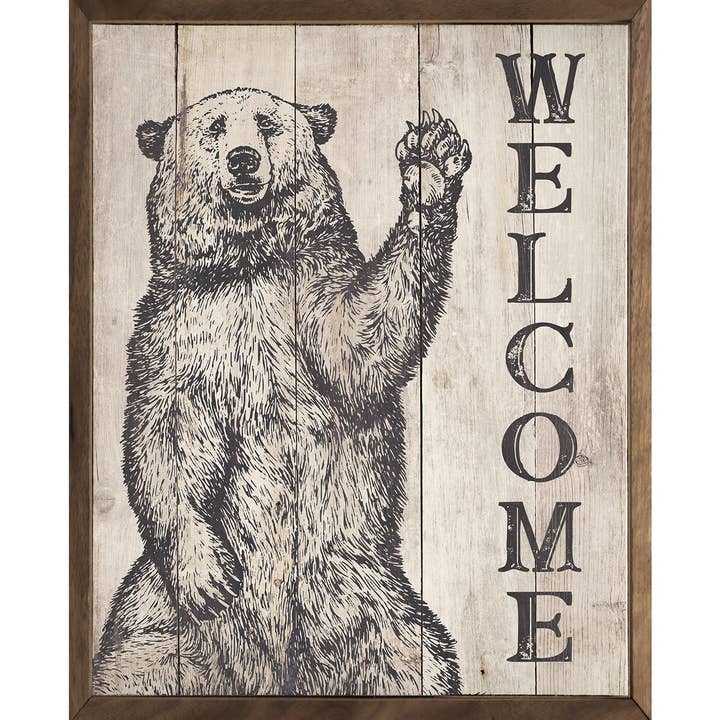 Welcome Bear Whitewash for wholesale by Kendrick Home