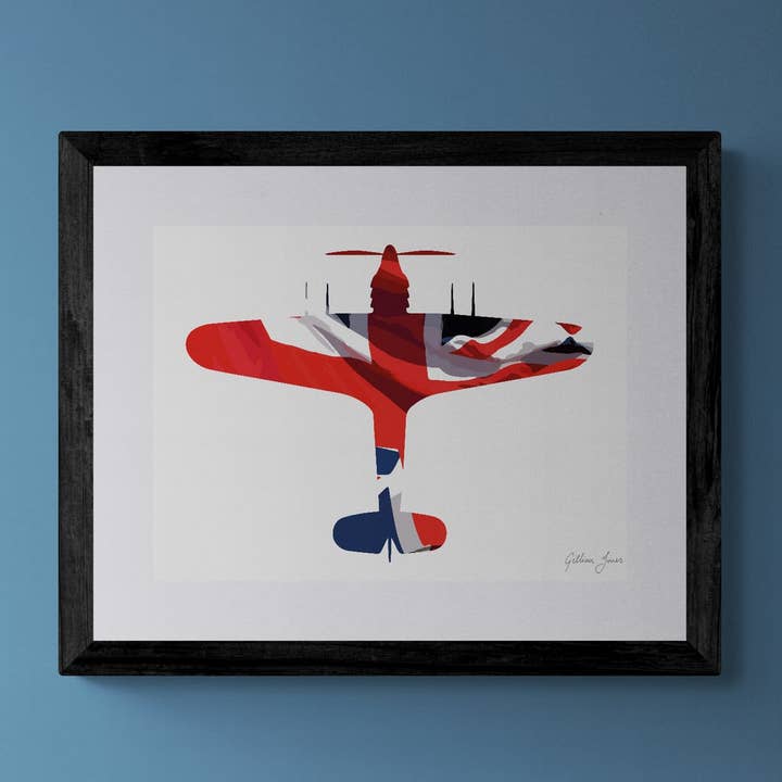 Afdrukken met de vlag van Hawker Hurricane Union voor wholesale door Gillian Jones Designs