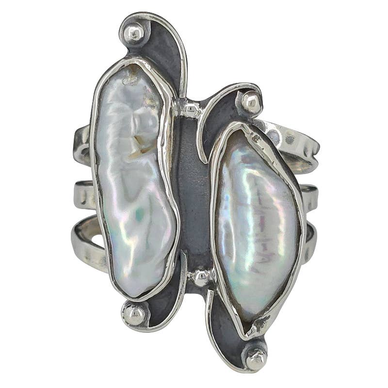 Amberman – wholesale Cocktail/Statement Ring – Pärlring i handgjord sterlingsilver2
