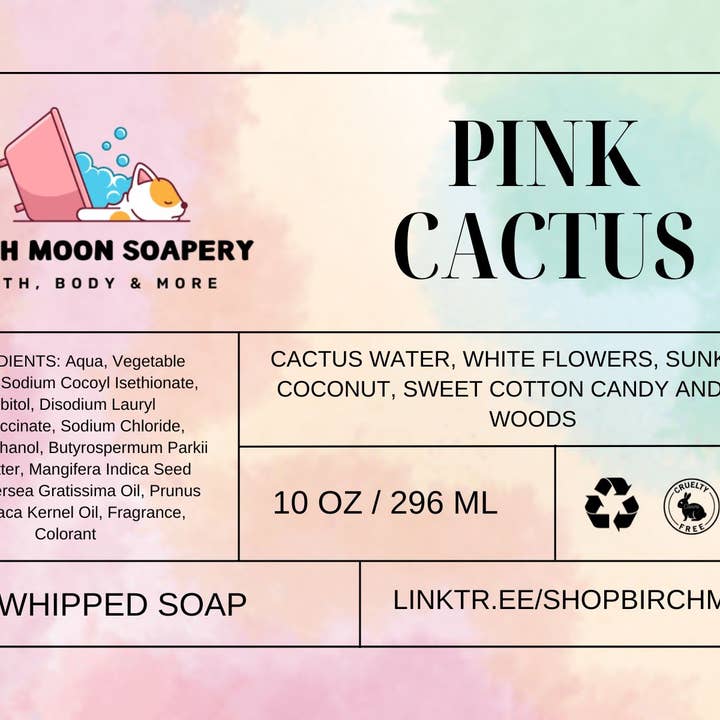 Savon fouetté Pink Cactus pour la vente par Birch Moon Soapery
