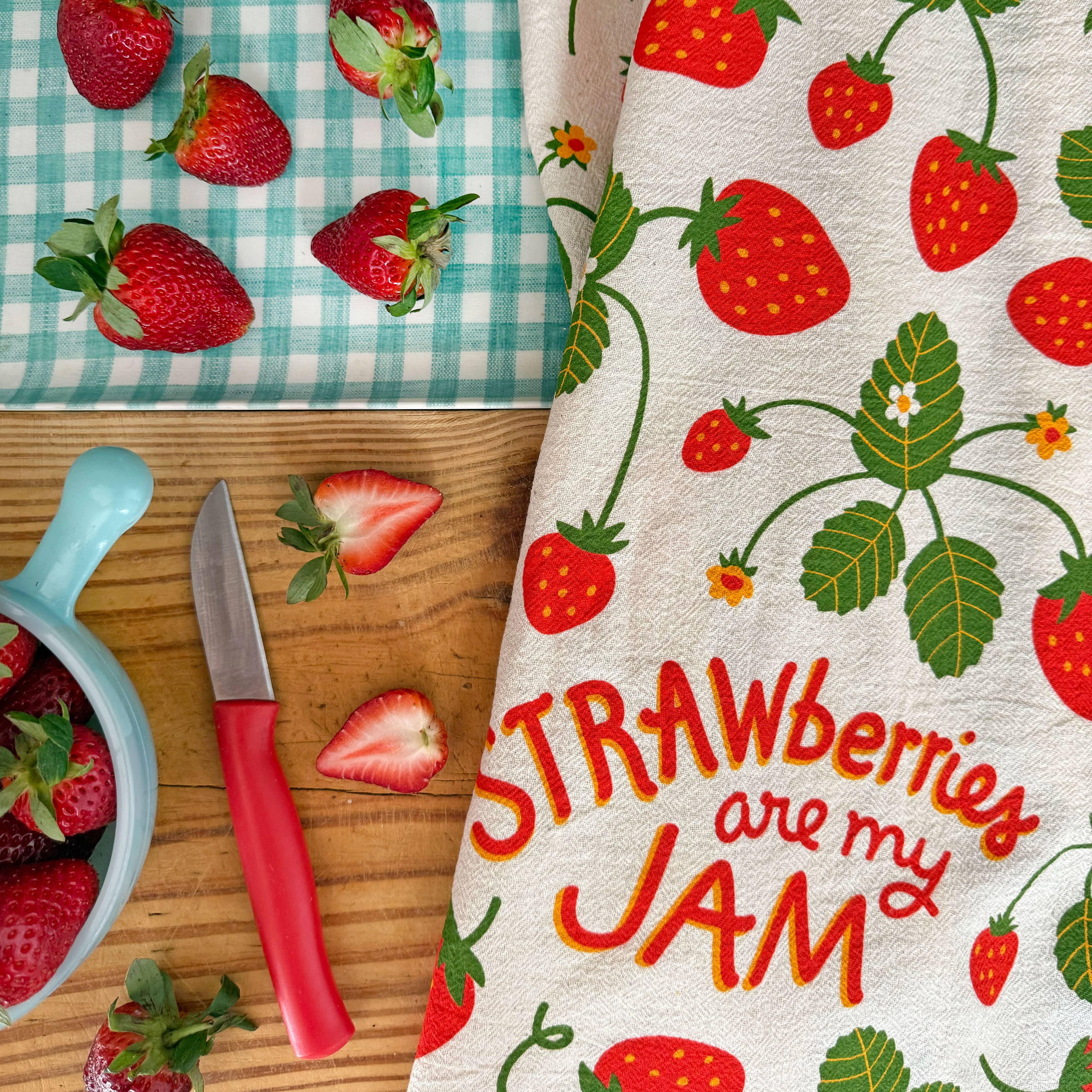 The Neighborgoods - Wholesale Tea Towel - MARI BERRY (Marigold, Strawberry) - Tea Towel Set of 27