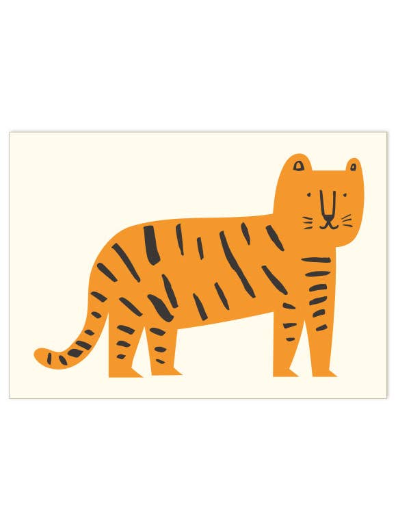 Impression artistique sur le tigre, pour enfants, pour enfants, pour la crèche pour la vente par Happy Go Lucky