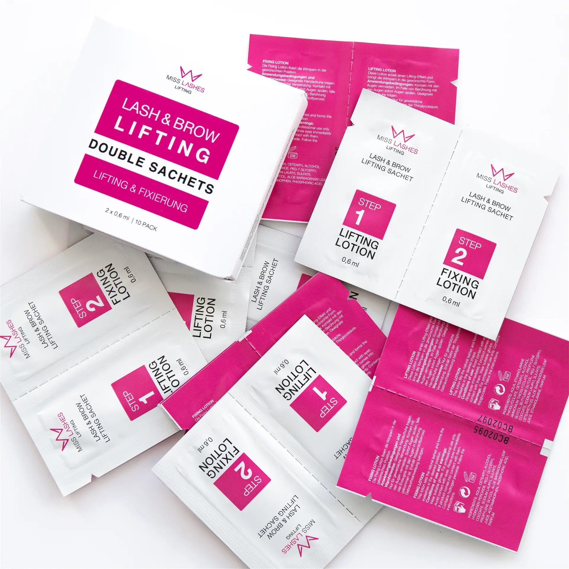 Miss Lashes - Wholesale Eyelash/Brow Serum - Lash & Brow Lifting sachets 10 pairs2