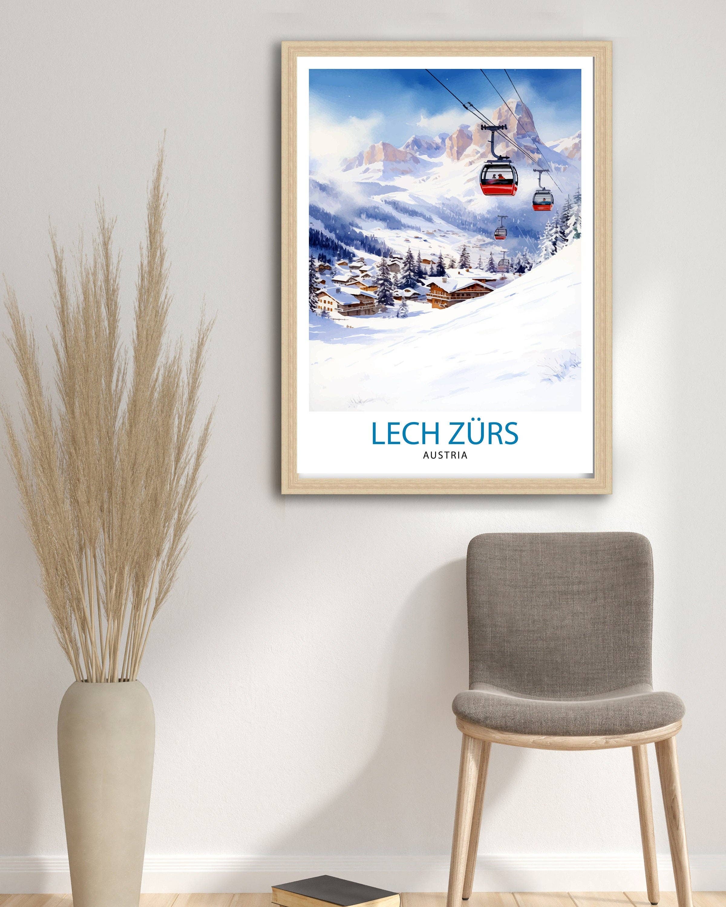 InkNPrintz – wholesale Poster – Lech Zurs am Arlberg Austria Travel Poster Skiing3