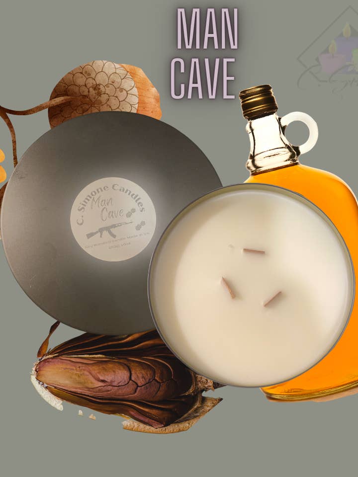 Bougies à mèche en bois Man Cave pour la vente par C. Simone Candles